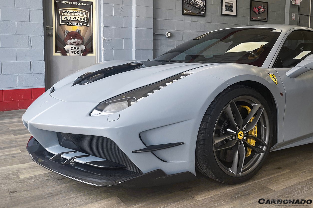 2015 - 2020 Ferrari 488 GTB/Spyder MA Style Partial Carbon Fiber Front Bumper