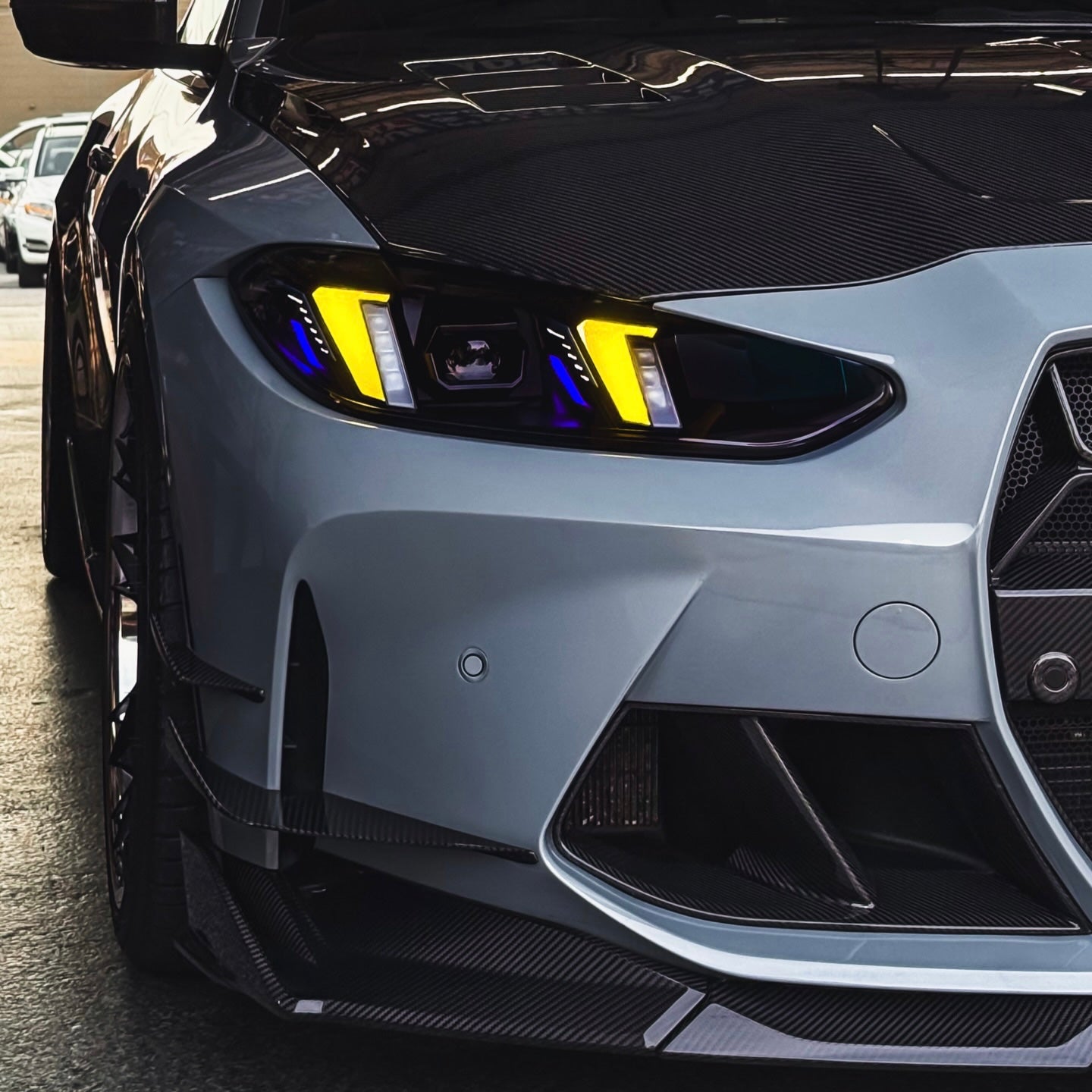 BMW G8X G80 M3 G82 M4 G22 4 Series CSL Yellow/White Complete Snake Eyes Style Headlights 2021 - Current