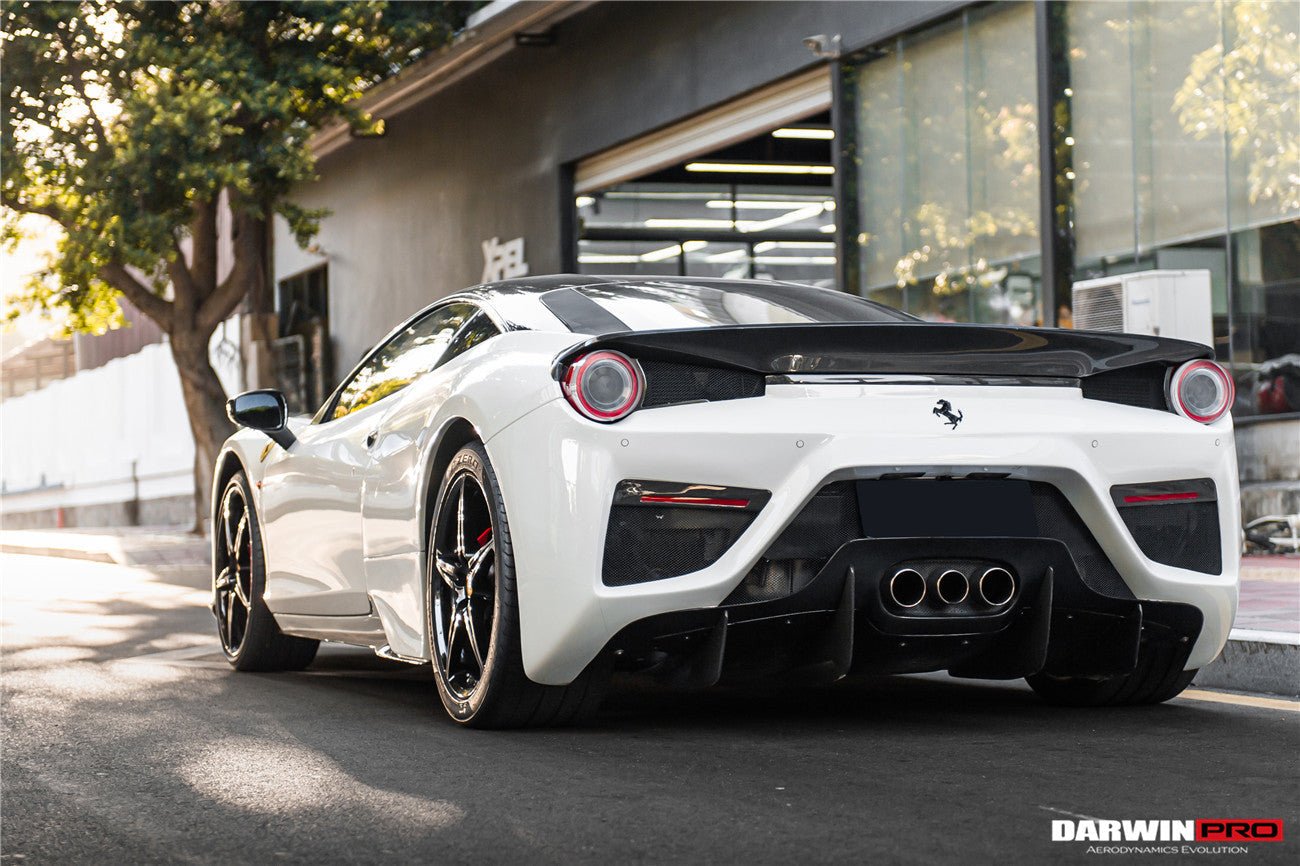 2010-2015 Ferrari 458 Coupe BKSS Style Partial Carbon Fiber Rear Bumper And Carbon Fiber Trunk With Tail Light Cover