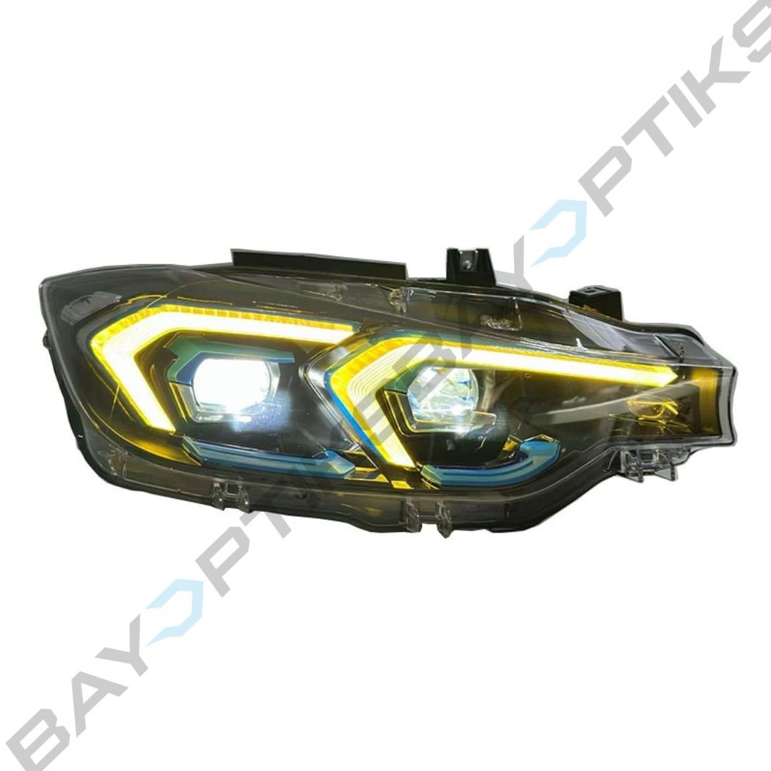 BMW 3 Series F30 Blue Trim CSL Yellow/White Dual Color Headlights 2013-2018