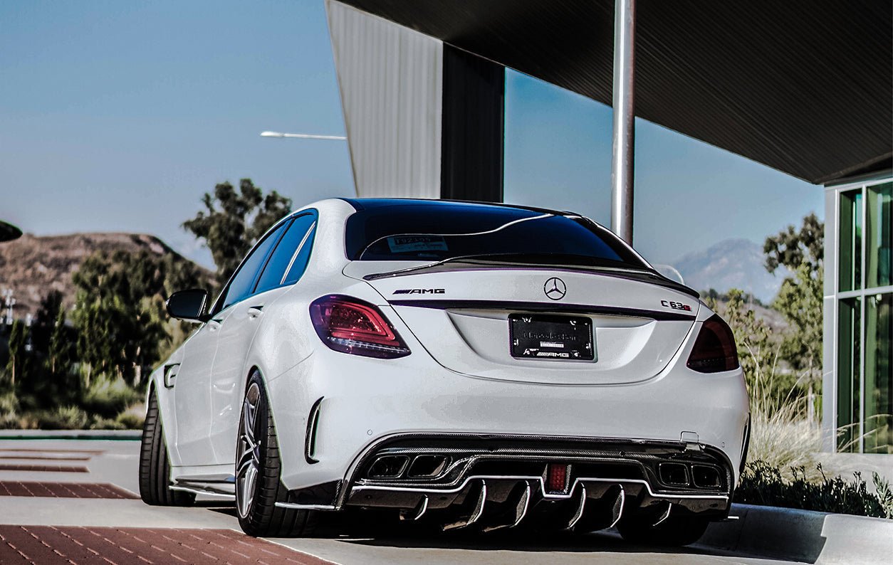 2015 - 2021 Mercedes Benz W205 C63/S AMG Sedan IMP Performance Carbon Fiber Rear Diffuser w/ Caps