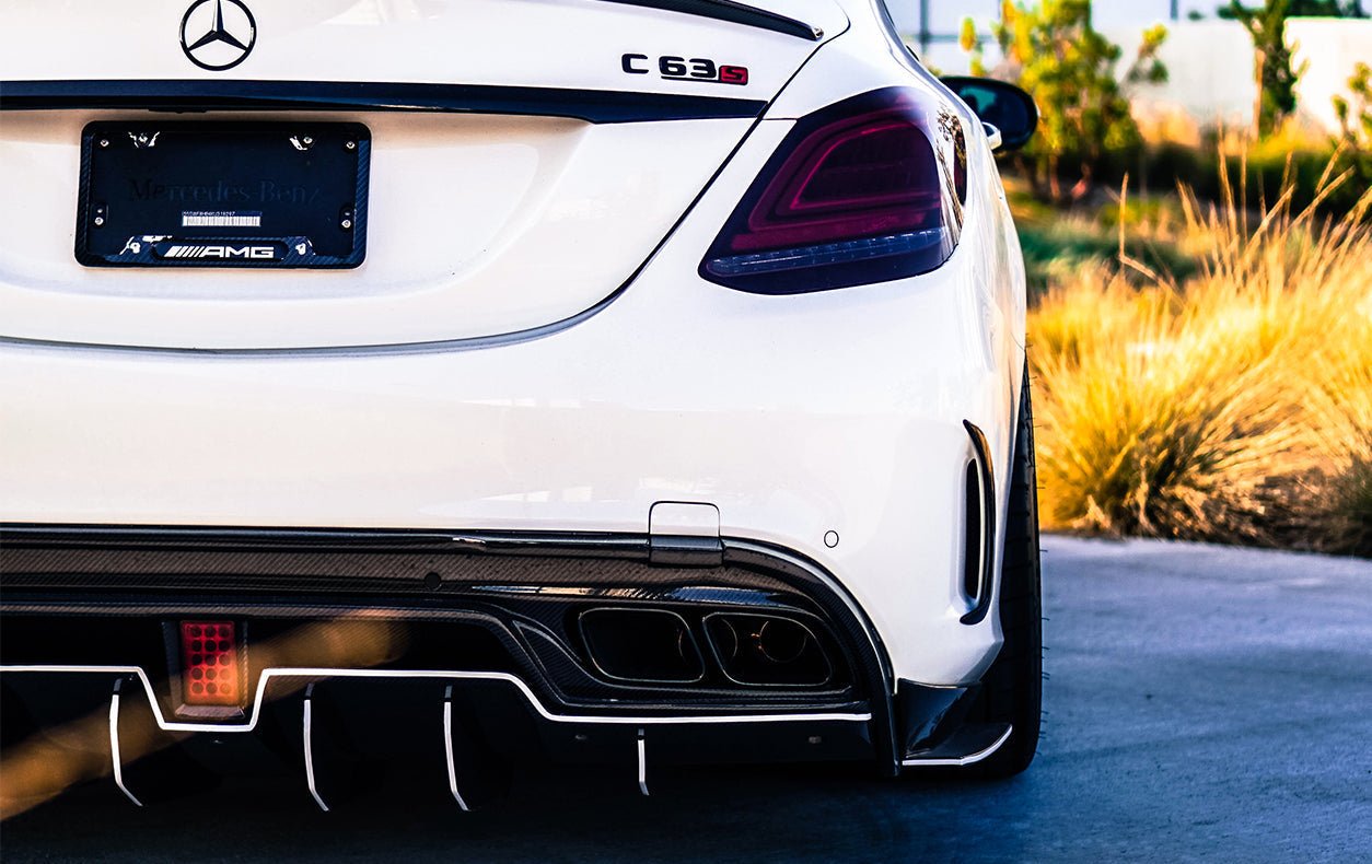 2015 - 2021 Mercedes Benz W205 C63/S AMG Sedan IMP Performance Carbon Fiber Rear Diffuser w/ Caps