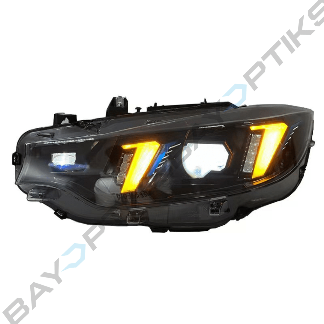BMW 4 Series F32 M3 F80 M4 F82 Snake Eyes Style Yellow White Amber LED Headlights 2014-2020