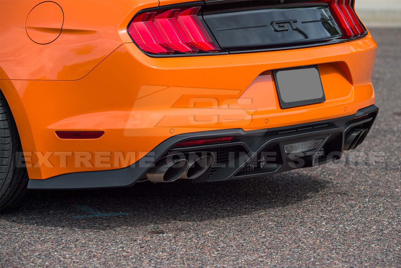 Ford Mustang S550 GT500 Style Rear Diffuser Quad Tips Primer Black 2018-2022