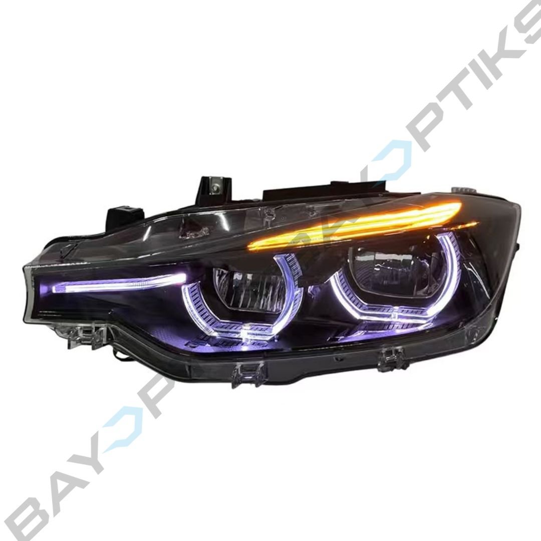 BMW F30 F31 3 Series Shadowline RGB DRL LCI Style LED Headlights 2012-2018