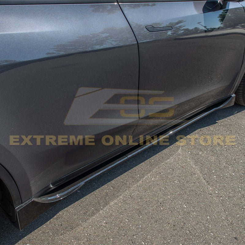 Tesla Model Y Performance Style Gloss Black Side Skirts Rocker Panels 2020-2024