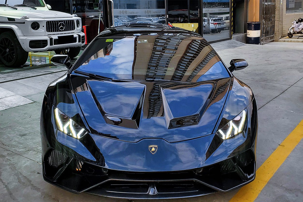 2015-2025 Lamborghini Huracan LP610 & LP580 & EVO & Tecnica BKSS Style Carbon Fiber Hood - DarwinPRO Aerodynamics