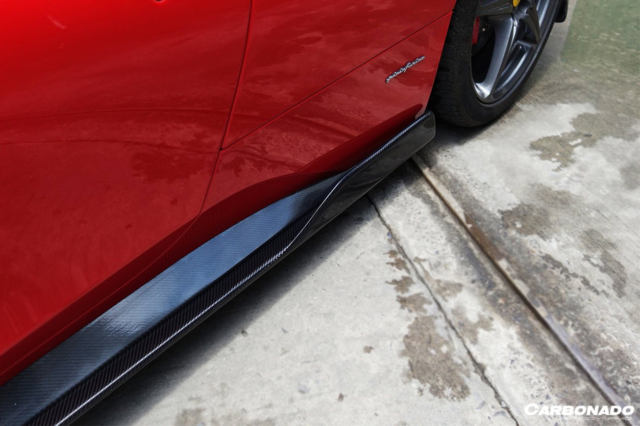 2010 - 2015 Ferrari 458 Coupe & Spyder AV Style Carbon Fiber Side Skirts Under Board