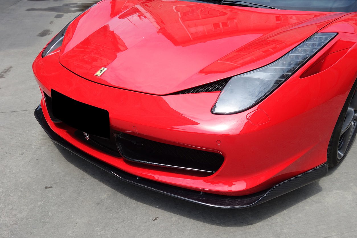 2010 - 2015 Ferrari 458 Coupe& Spyder AV Style Carbon Fiber Front Lip