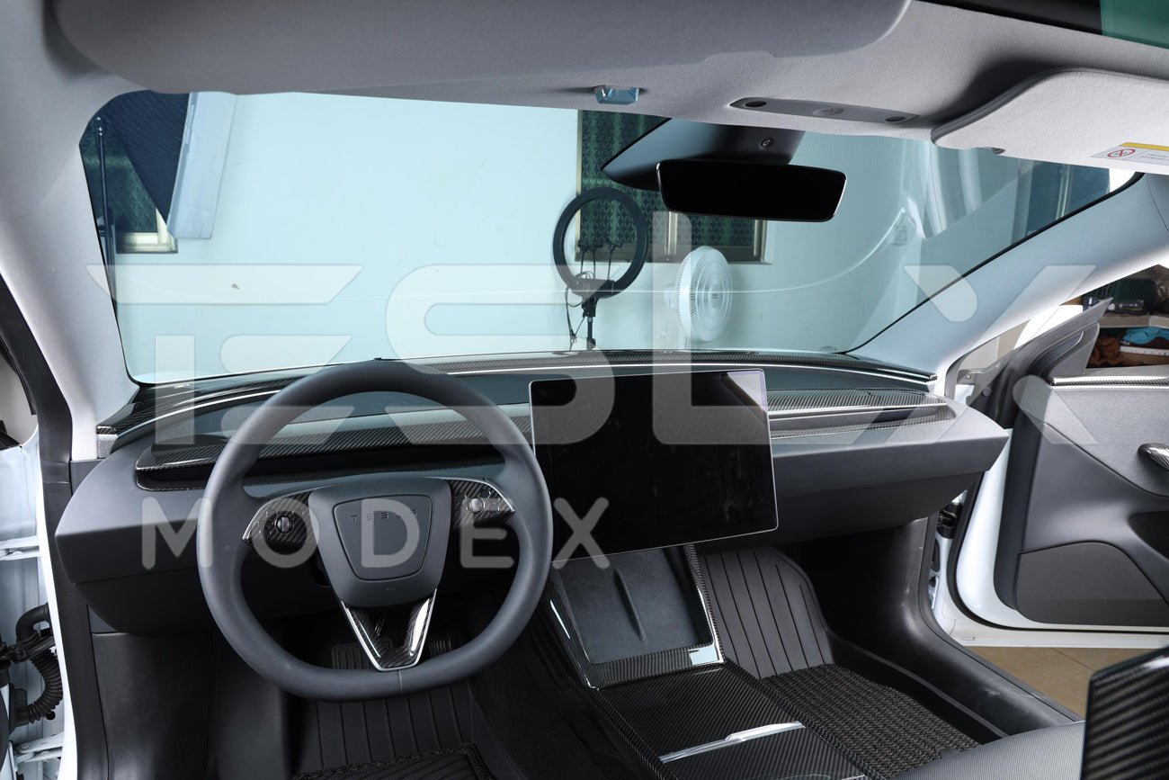 Tesla Model 3 Highland / Model Y Carbon Fiber Interior Front Dashboard Cover 2024-Up