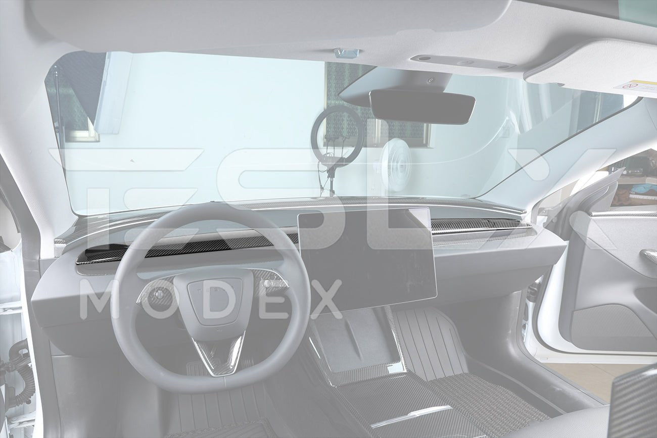 Tesla Model 3 Highland / Model Y Carbon Fiber Interior Front Dashboard Cover 2024-Up