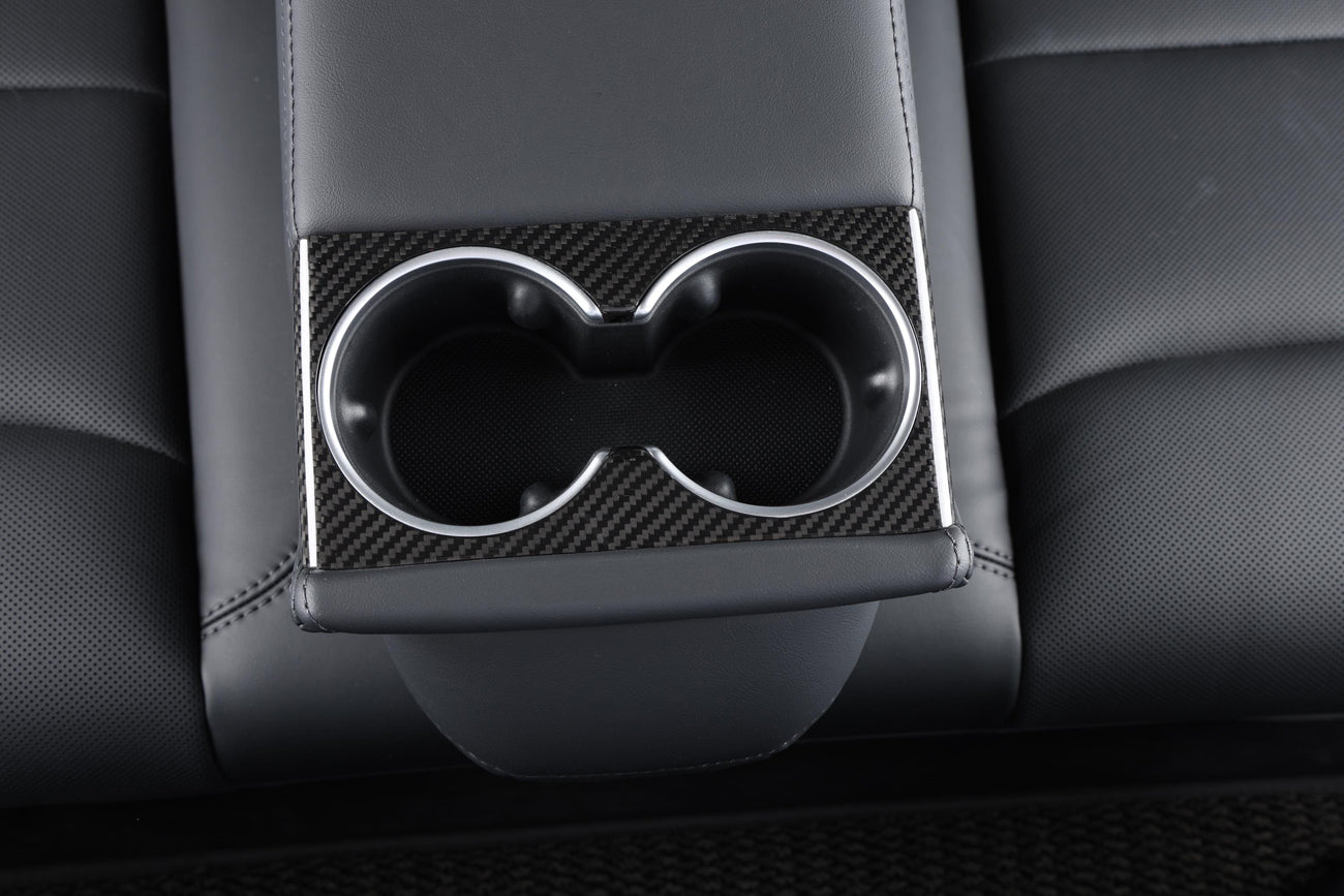 Tesla Model 3 Highland / Model Y Carbon Fiber Interior Water Cup Frame 2024-Up