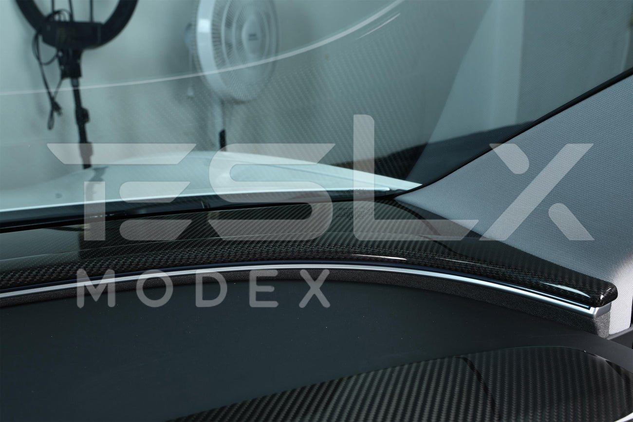 Tesla Model 3 Model Y Carbon Fiber Interior Instrument Trim Cover 2017-2024
