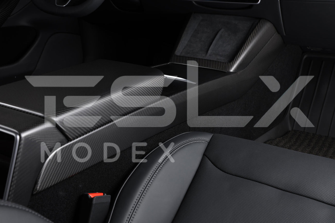 Tesla Model 3 Model Y Carbon Fiber Interior Center Console Shift Side Covers 2020-2025