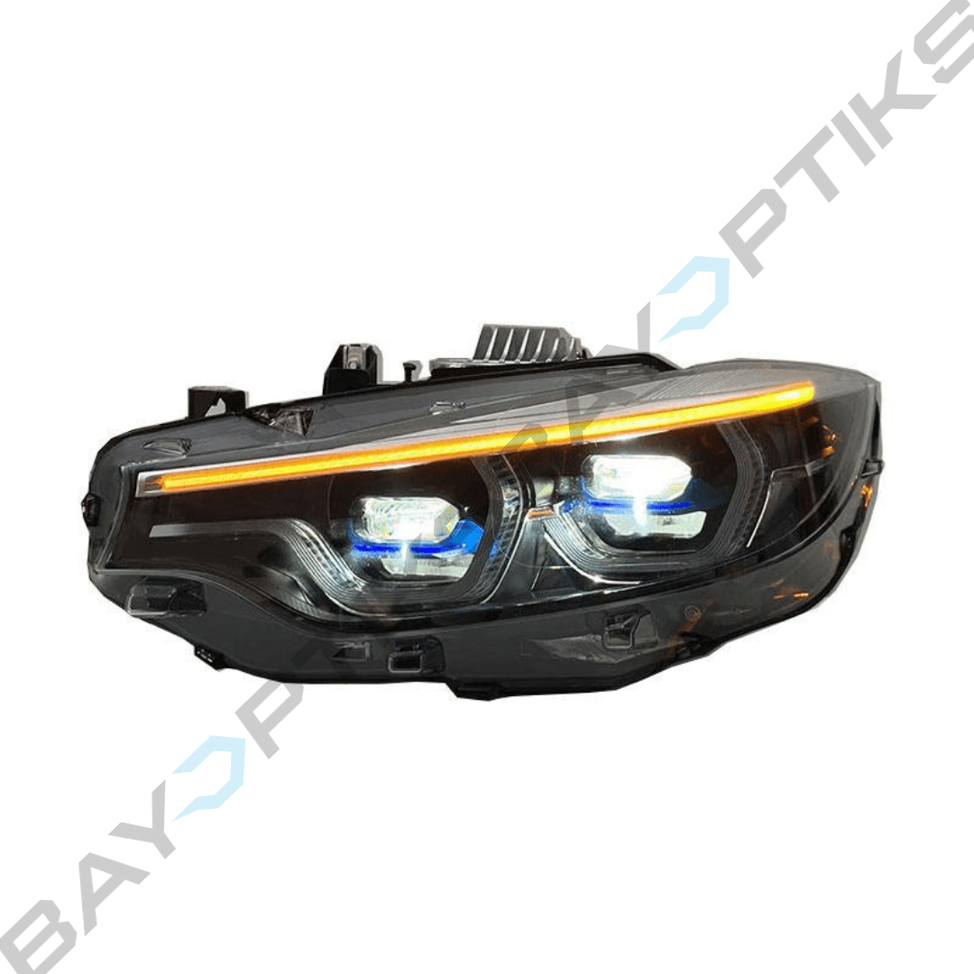 BMW F8X F80 M3 F82 M4 Dual Projector Ikon Style Tri Color CSL Yellow/White/Amber Headlights 2014 - 2020