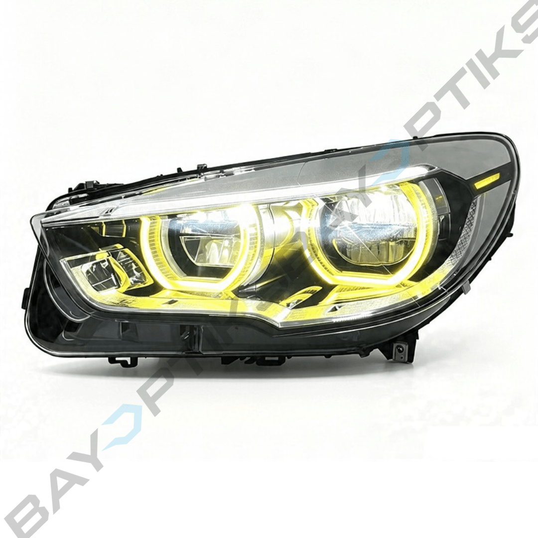BMW F07 5 Series GT Dual-Color LED Headlights with Yellow/White Angel Eyes 2010-2017