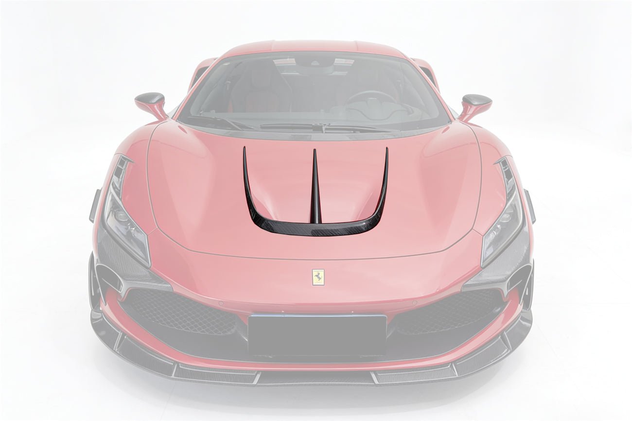 Ferrari F8 MSY Style Autoclave Carbon Fiber Front Hood Vent Trims 2019-2024