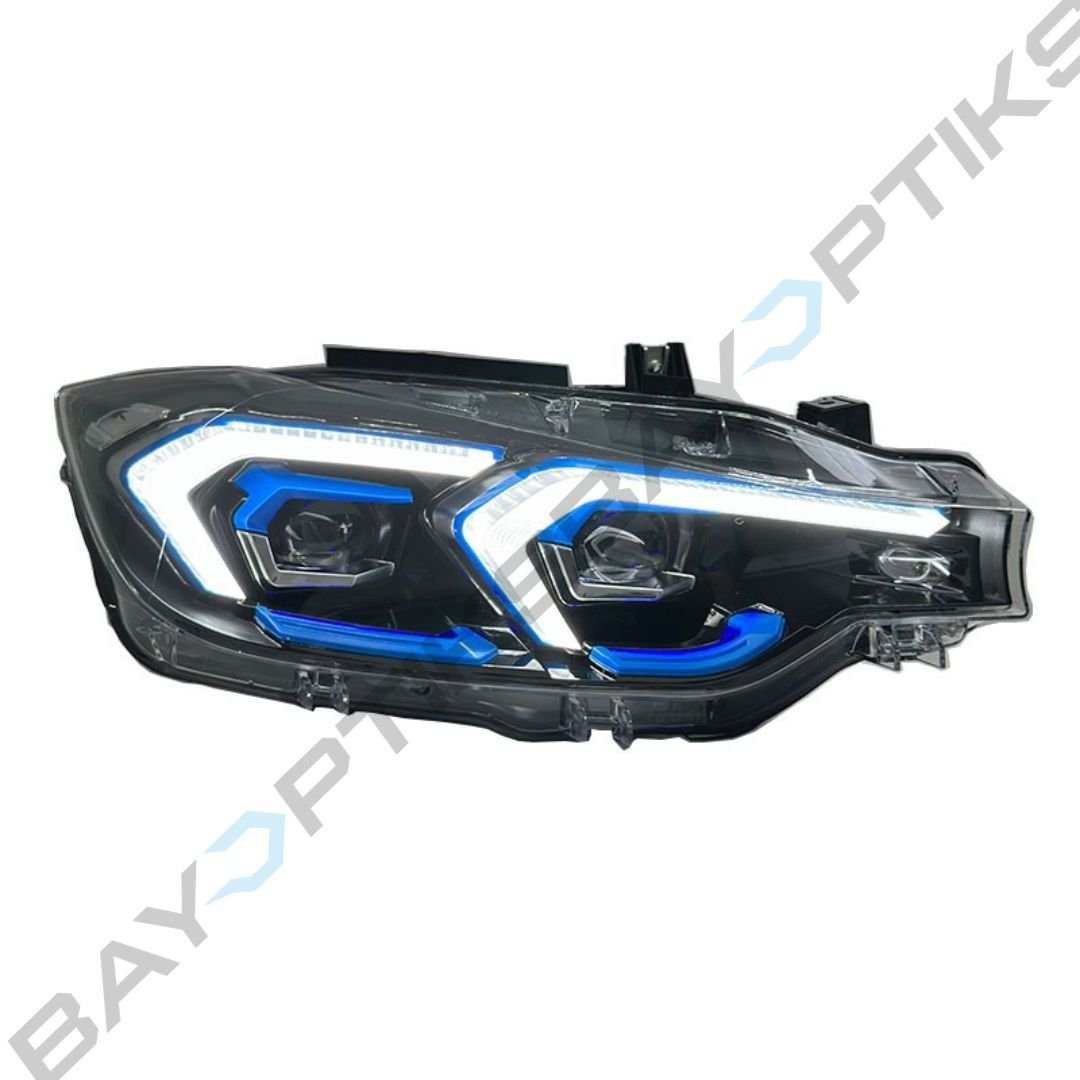 BMW 3 Series F30 Blue Trim CSL Yellow/White Dual Color Headlights 2013-2018