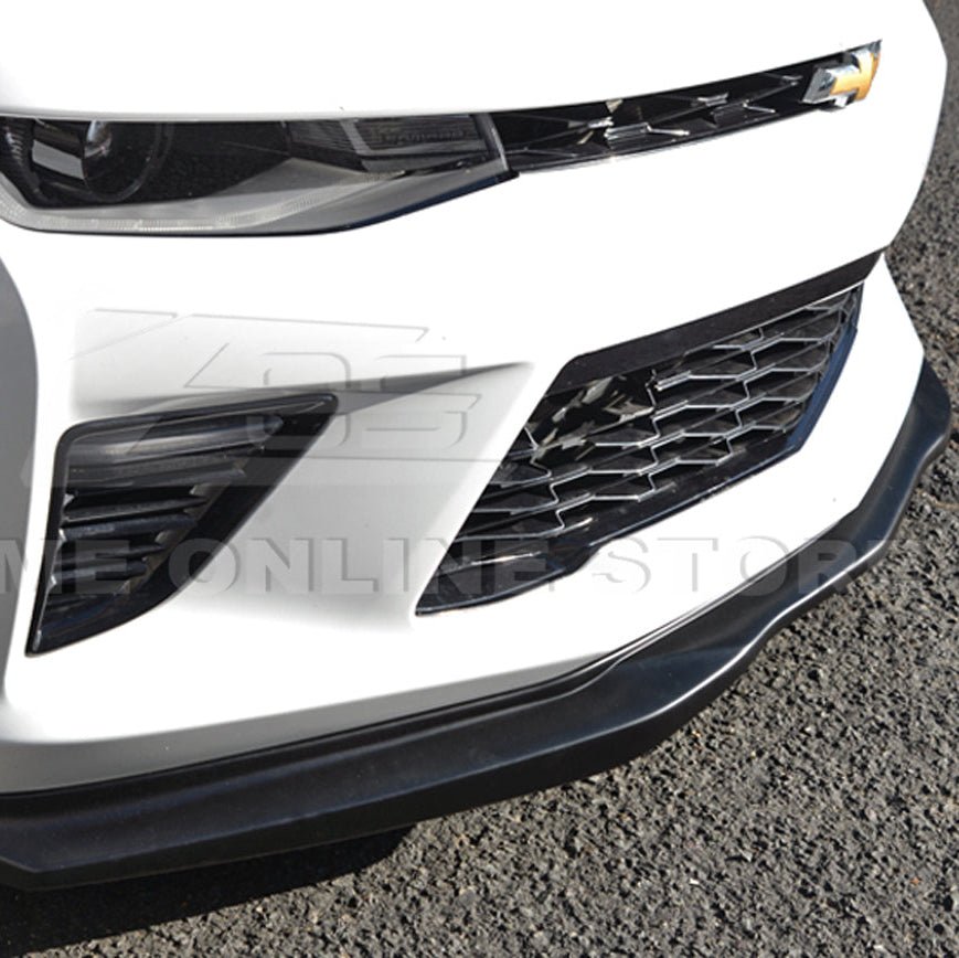 Chevrolet Camaro SS LT RS T6 Style Gloss Black Carbon Fiber Front Lip Splitter 2016-2024