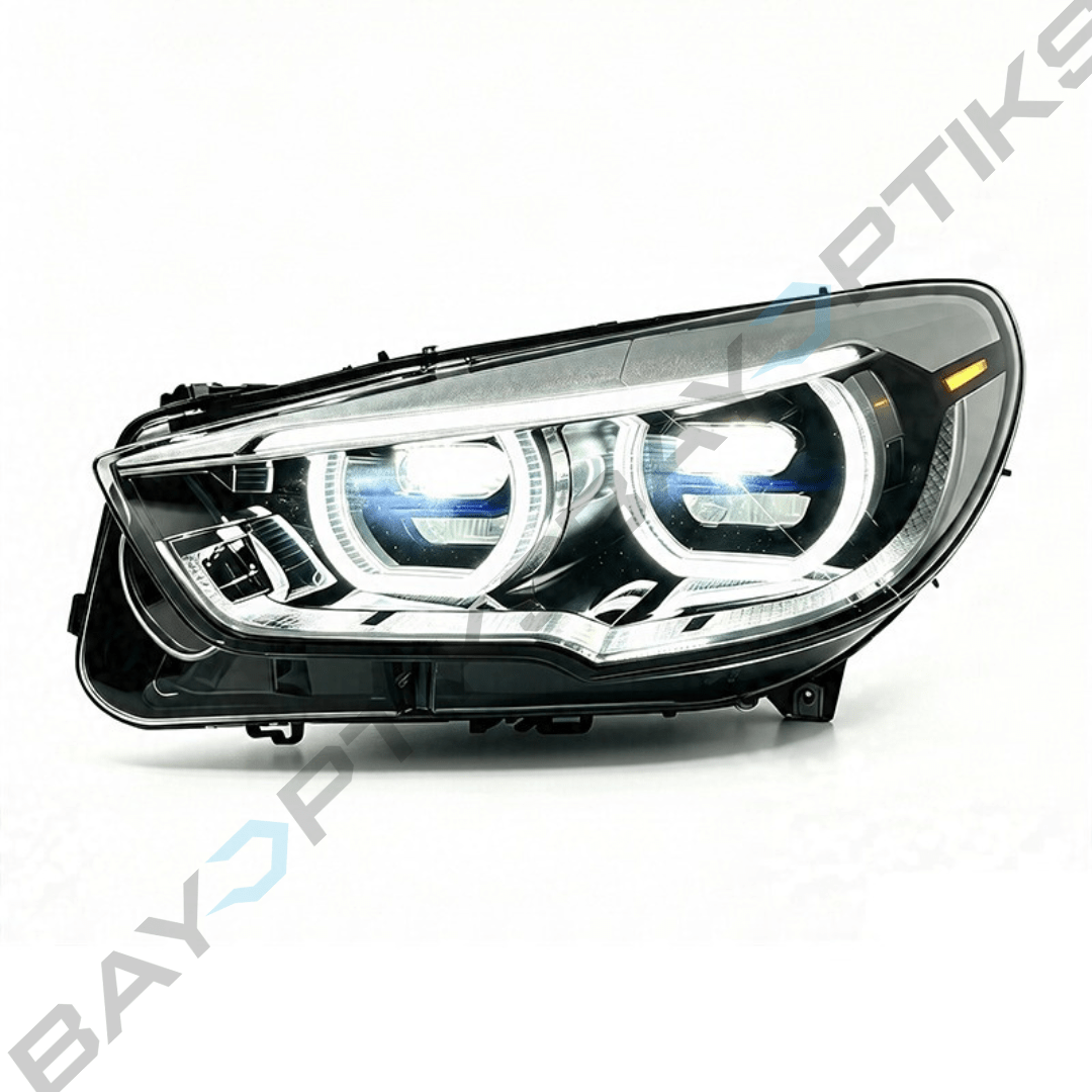 BMW F07 5 Series GT Laser Style LED Headlights with Yellow/White Angel Eyes 2010-2017