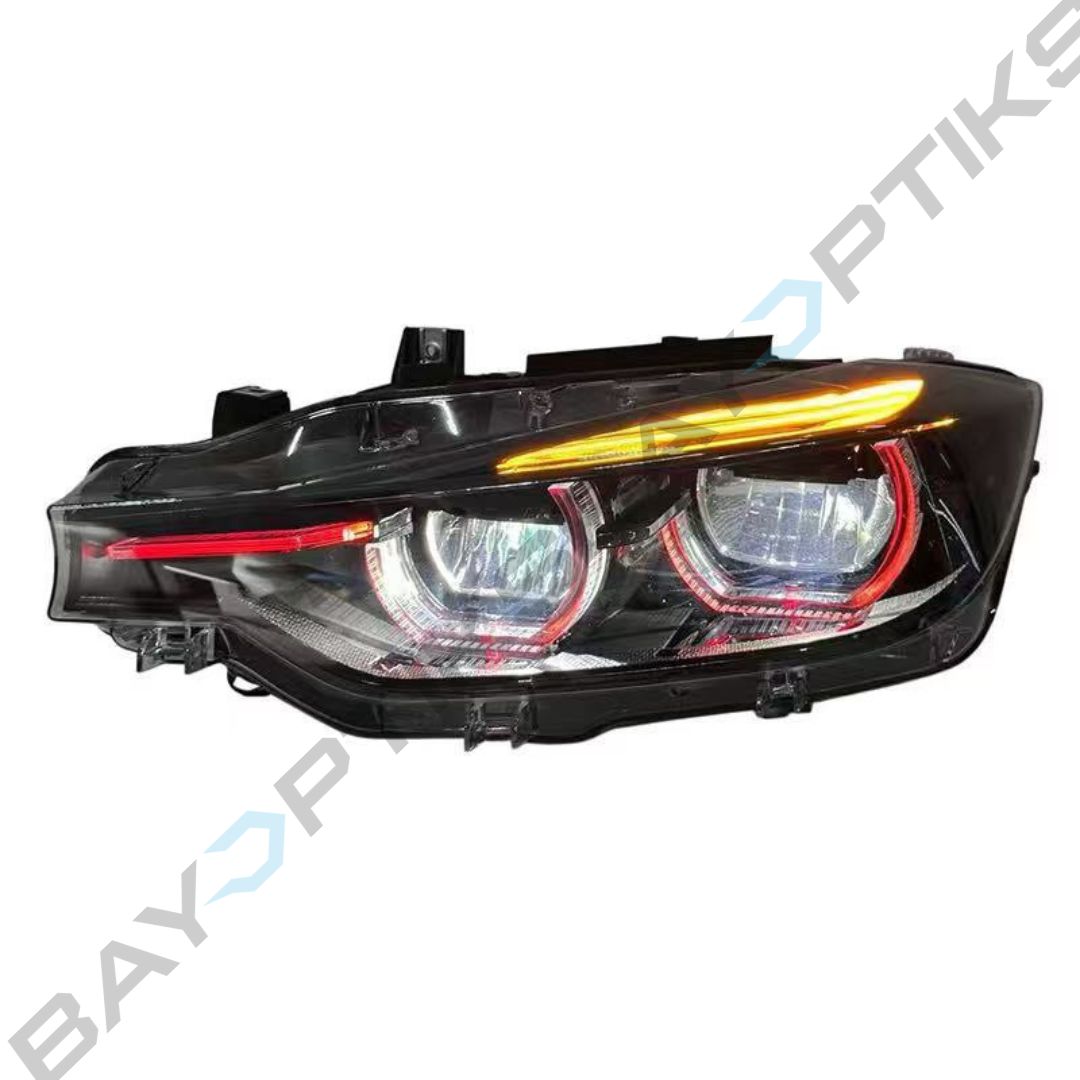 BMW F30 F31 F35 3 Series Black Shadow RGB DRL LED Headlights 2013-2019