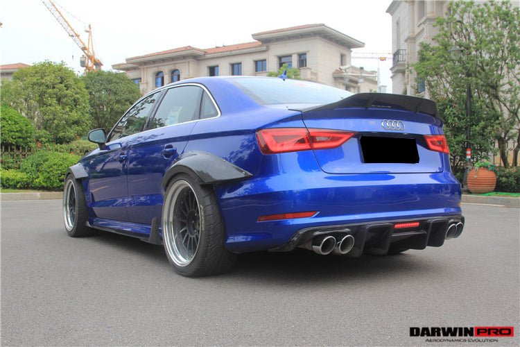 2013 - 2016 Audi S3 & A3 Sline Sedan BKSS Style Rear Diffuser with LED Light