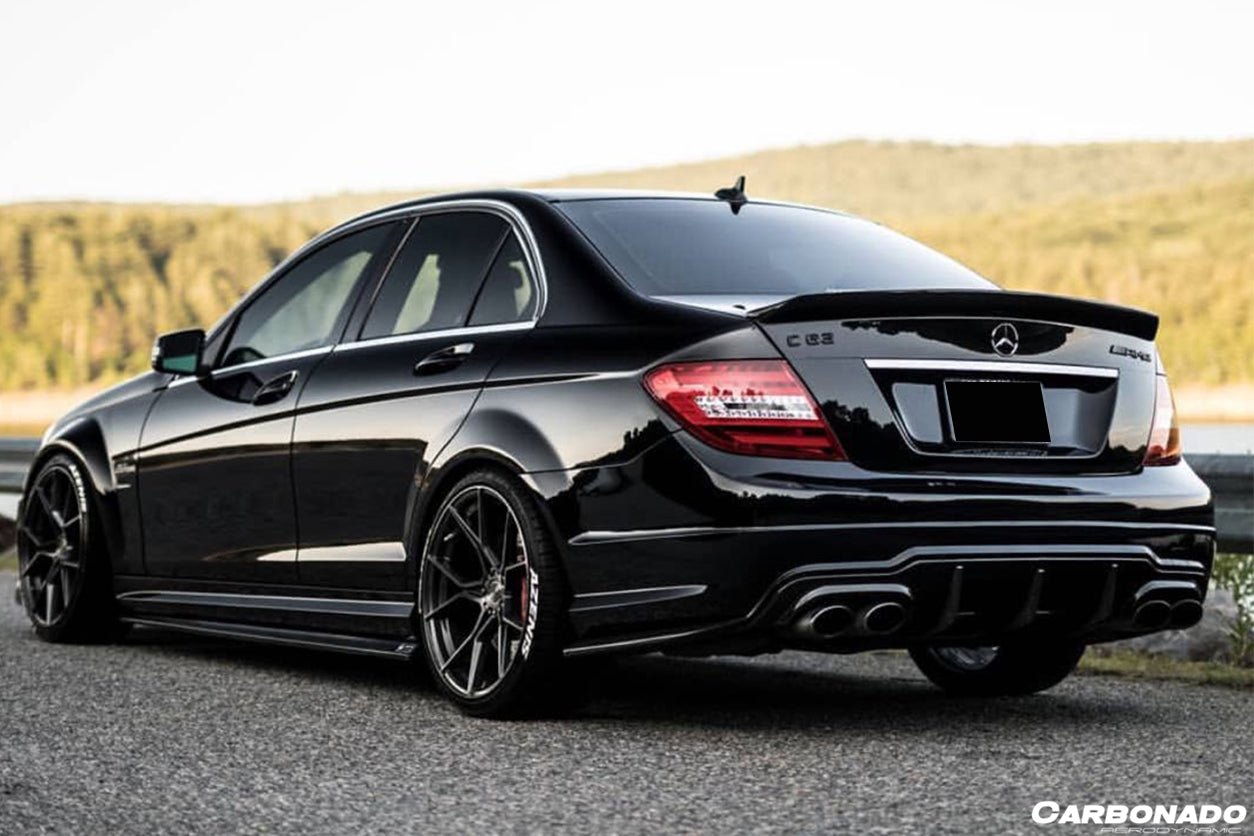 2008 - 2014 Mercedes Benz W204 C63 AMG RZ Style Carbon Fiber Side Skirts