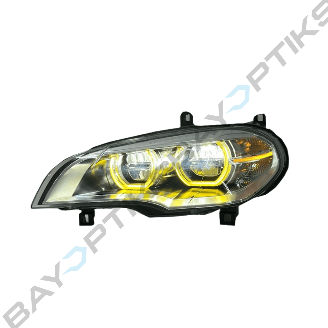 BMW X5 E70 Facelift Style CSL Yellow White Dual Color LED Headlights 2008-2013
