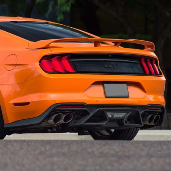 Ford Mustang S550 GT500 Style Rear Diffuser Quad Tips Primer Black 2018-2022