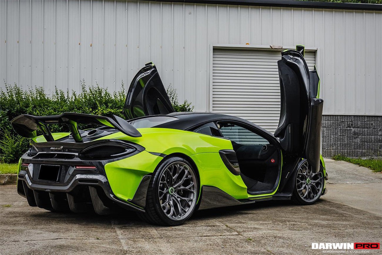 2015 - 2020 McLaren 540C & 570S & 570GT 600LT-Style Partial Carbon Fiber Rear Bumper with Diffuser and Trunk Spoiler and Engine Trunk and Exhaust