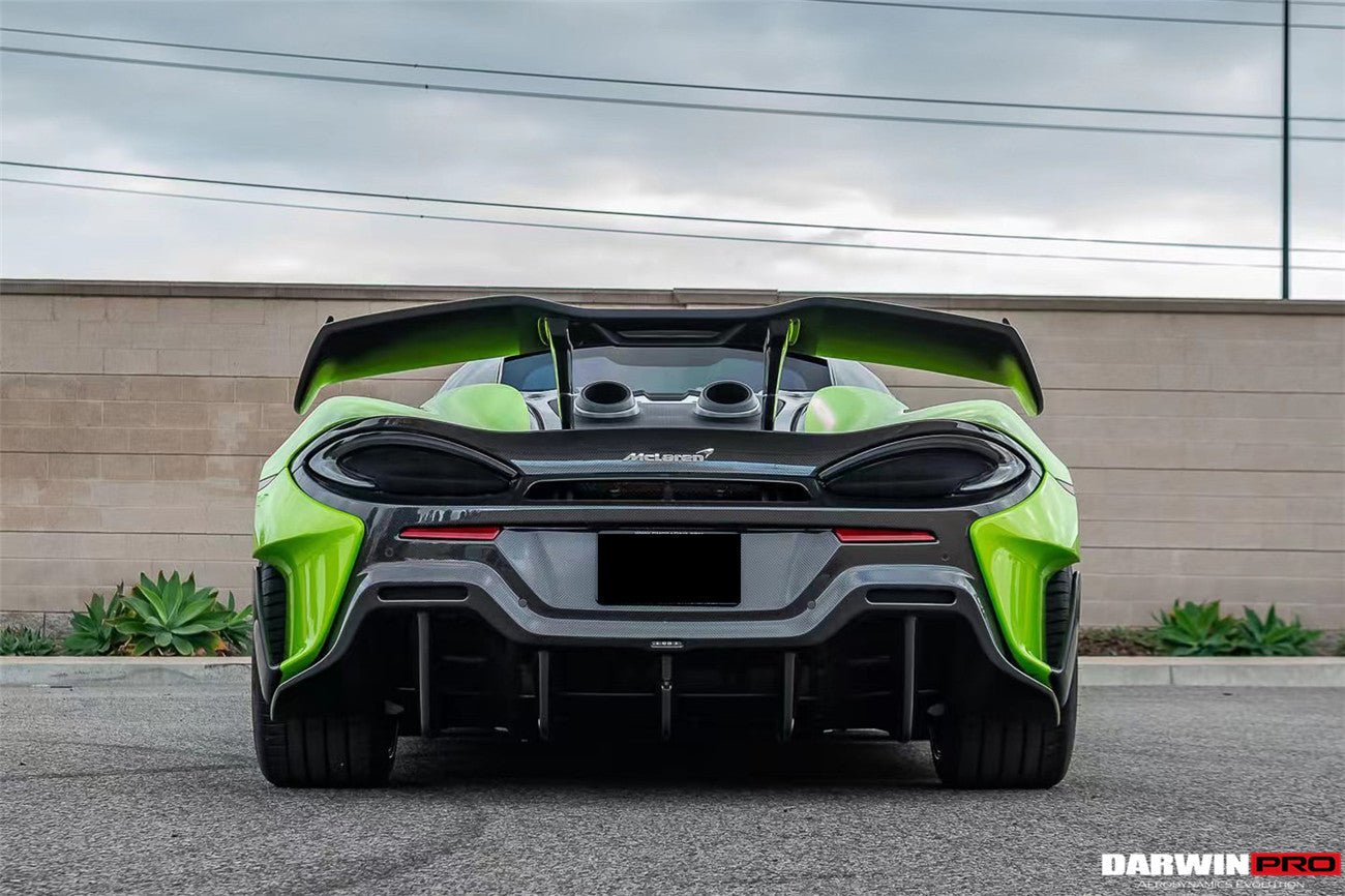 2015 - 2020 McLaren 540C & 570S & 570GT 600LT-Style Partial Carbon Fiber Rear Bumper with Diffuser and Trunk Spoiler and Engine Trunk and Exhaust