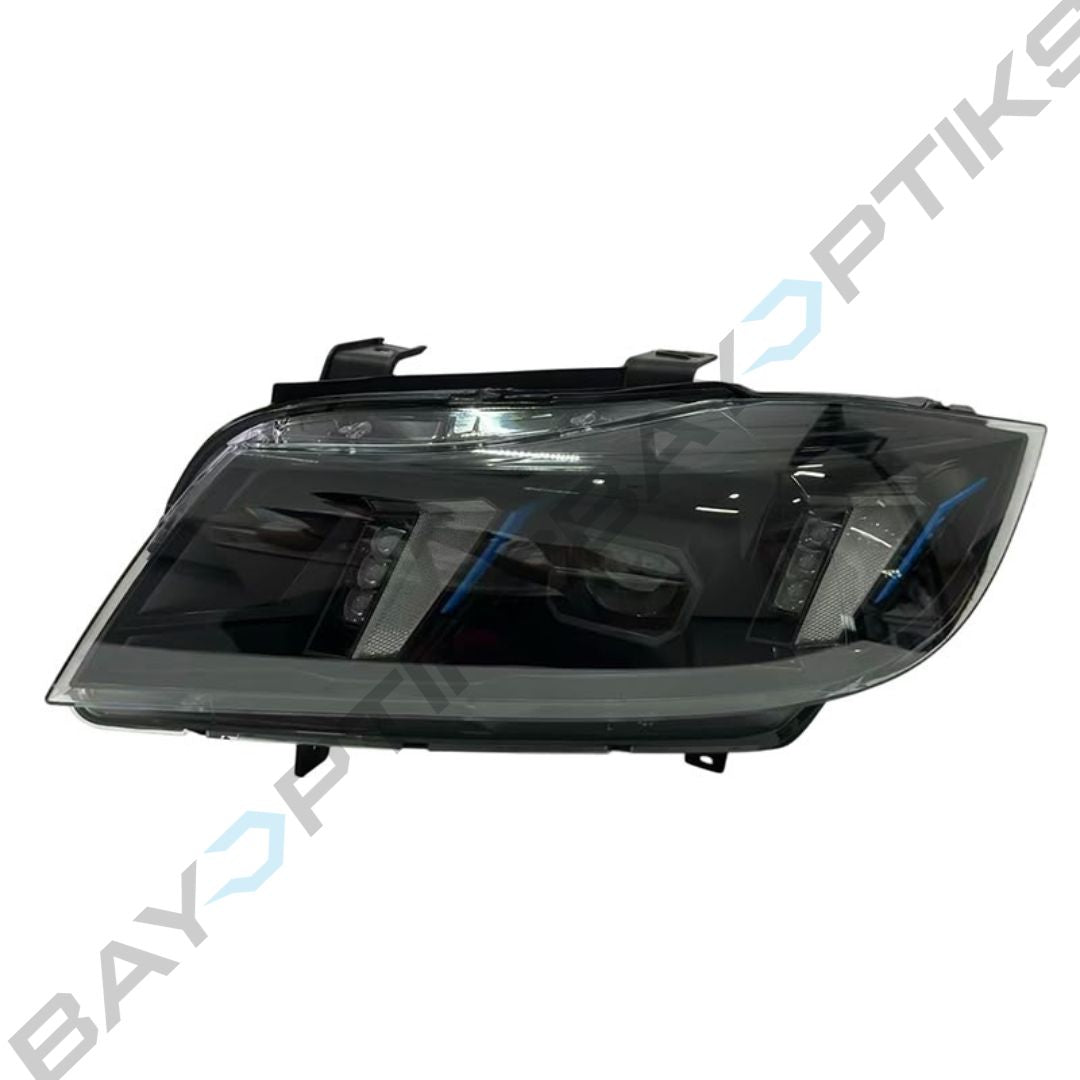 BMW E90 3 Series Snake Eyes Yellow White Amber Tri-Color LED Headlights 2005-2012