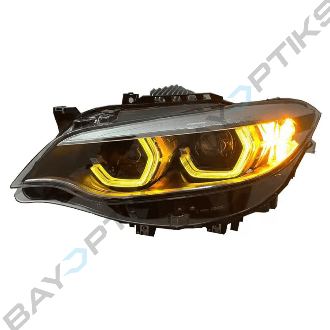 BMW 2 Series F22 LCI Style Ikon CSL Yellow White Amber LED Headlights 2014-2021