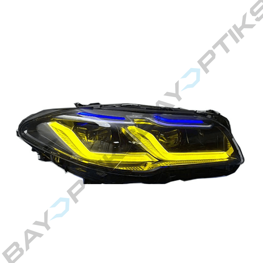 BMW 5 Series F10 Dual Color CSL Yellow/White DRL Laser Style LED Headlights 2011-2017