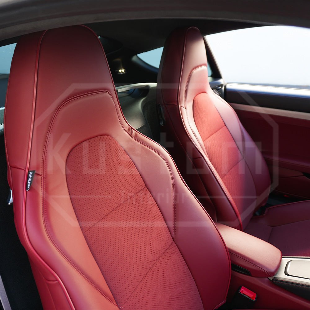 Porsche 718 Cayman 982 Custom Leather Seat Covers 2017-Up