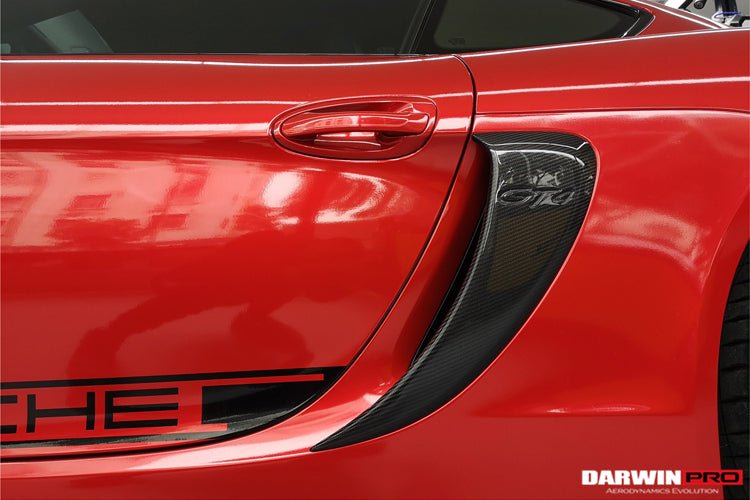 2012 - 2016 Porsche 981 Boxster/Cayman GT4 Style Carbon Fiber Quarter Panel Side Scoops