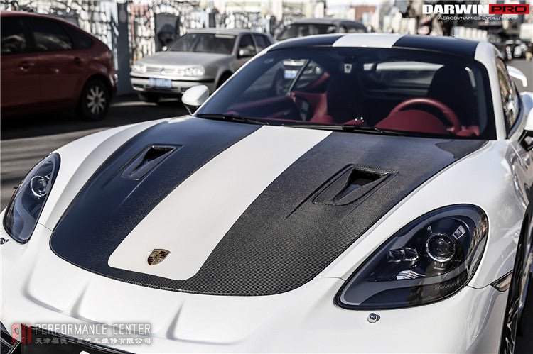 2012 - 2024 Porsche 718 & 981 Cayman & Boxster GT2RS Style Carbon Fiber Hood