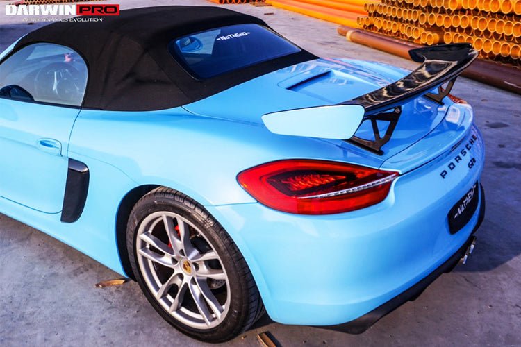 2012 - 2016 Porsche 981 Boxster/Cayman GT4 Style Style Carbon Fiber Trunk Spoiler