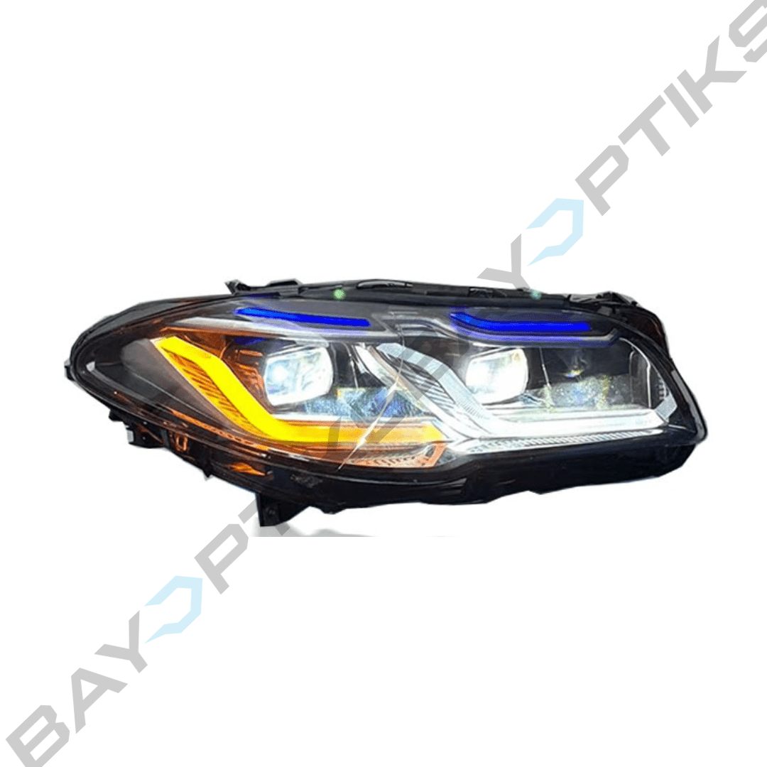 BMW 5 Series F10 Dual Color CSL Yellow/White DRL Laser Style LED Headlights 2011-2017