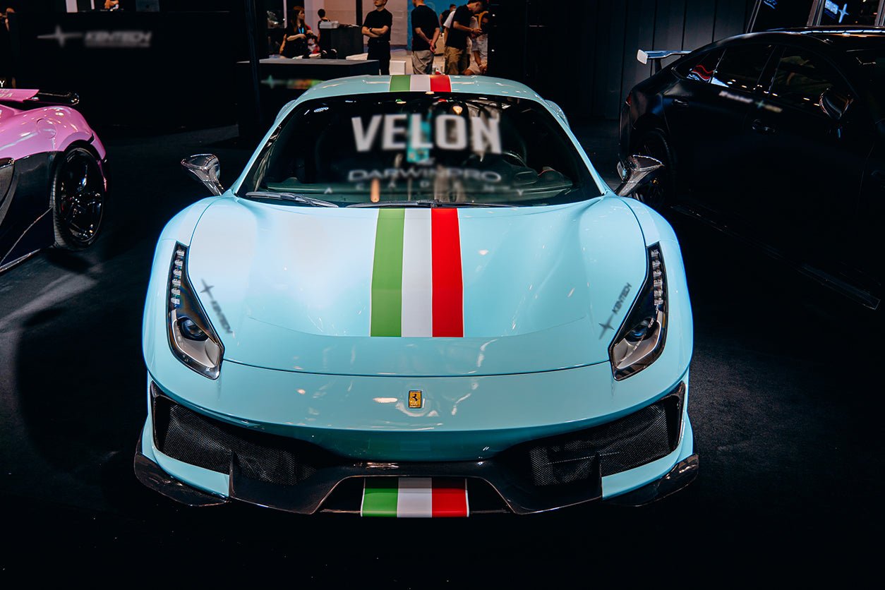 2015 - 2020 Ferrari 488 GTB & Spyder Pista Style Front Bumper Set W/ Hood