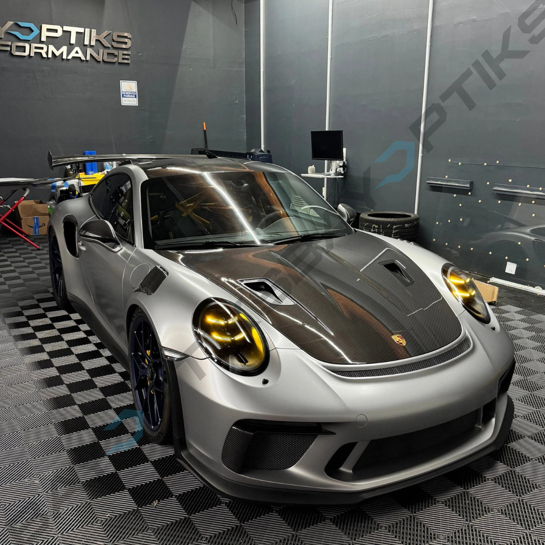 Porsche 991.1 991.2 911 992.2 Style Yellow/White Dual-Color DRL HD Matrix LED Headlights 2012–2019
