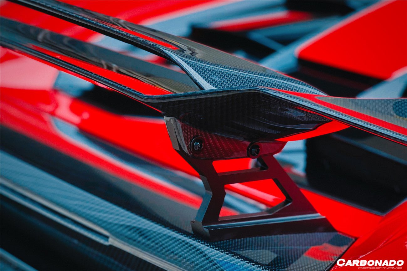 2015 - 2025 Lamborghini Huracan LP610 & LP580 & EVO & Tecnica MD Style Carbon Fiber Trunk Spoiler with Base