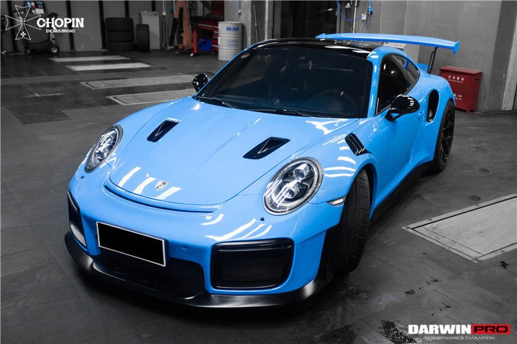 2013 - 2019 Porsche 911 991 Turbo S GT2RS Style Partial Carbon Fiber Front Bumper and Fender