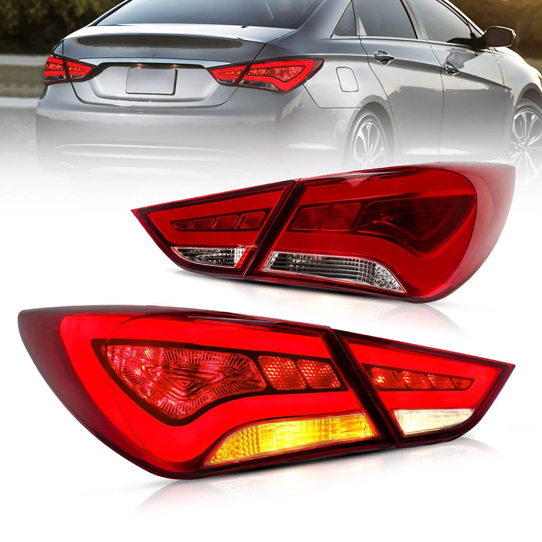 Hyundai Sonata Aftermarket Rear Lamps Assembly Plug-And-Play Taillights 2011 - 2014