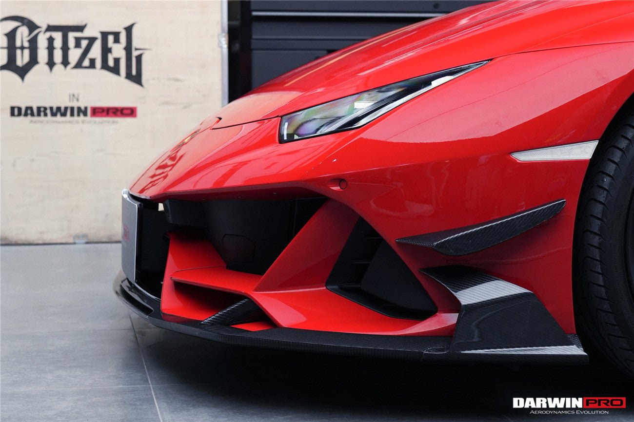 2019 - 2023 Lamborghini Huracan EVO 4WD ONLY BKSS Style Carbon Front Bumper Canards
