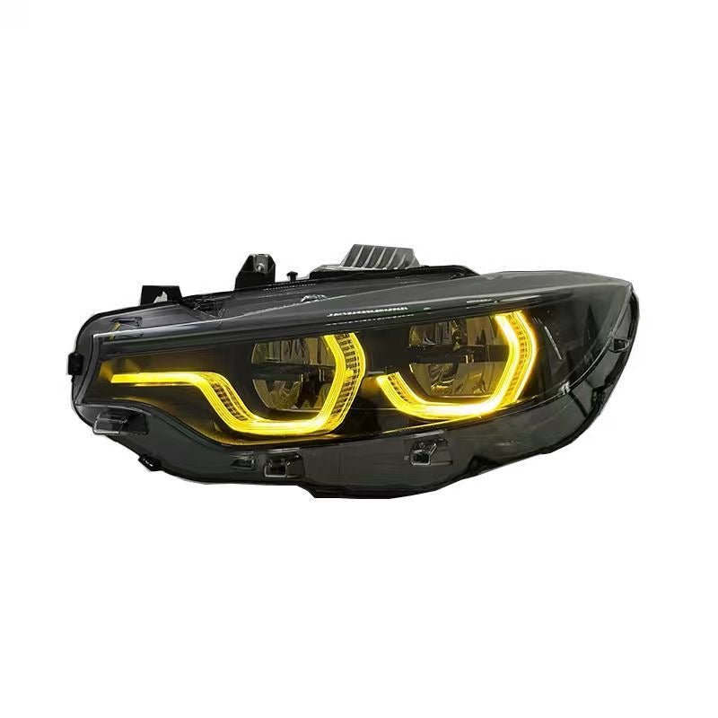 BMW F8X F80 M3 F82 M4 & F32 Coupe Ikon Style Tri Color CSL Yellow/White/Amber Headlights 2014 - 2020
