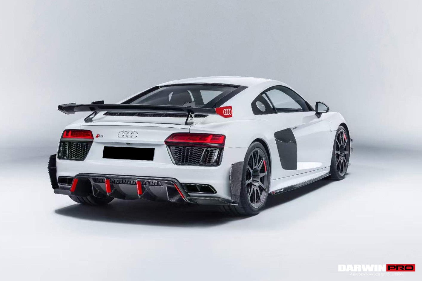 2016 - 2023 Audi R8 Coupe & Spyder Performance Parts Style Dry Carbon Fiber Trunk Wing with Aluminum Legs