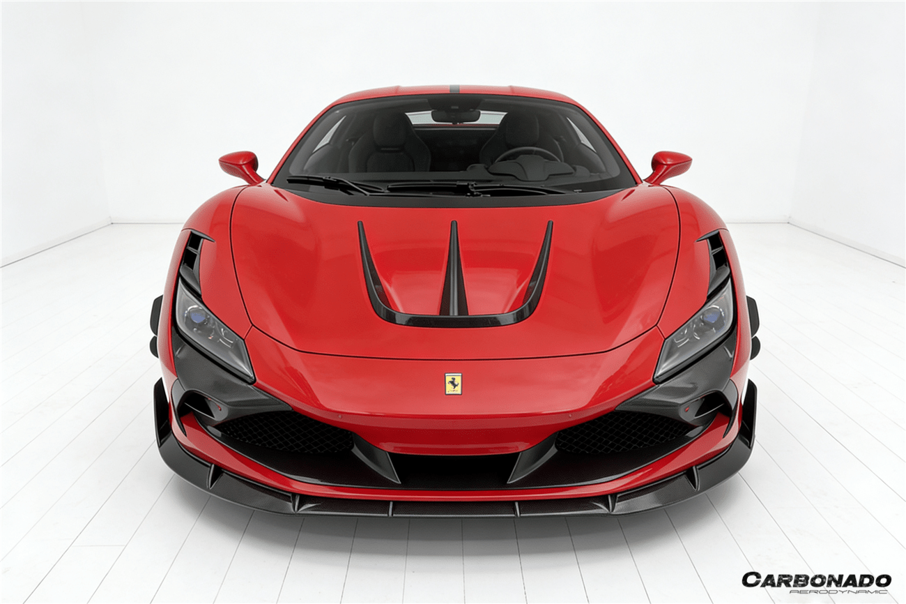 Ferrari F8 F142M MSY Style Autoclave Carbon Fiber Front Bumper Vents 2019-2024