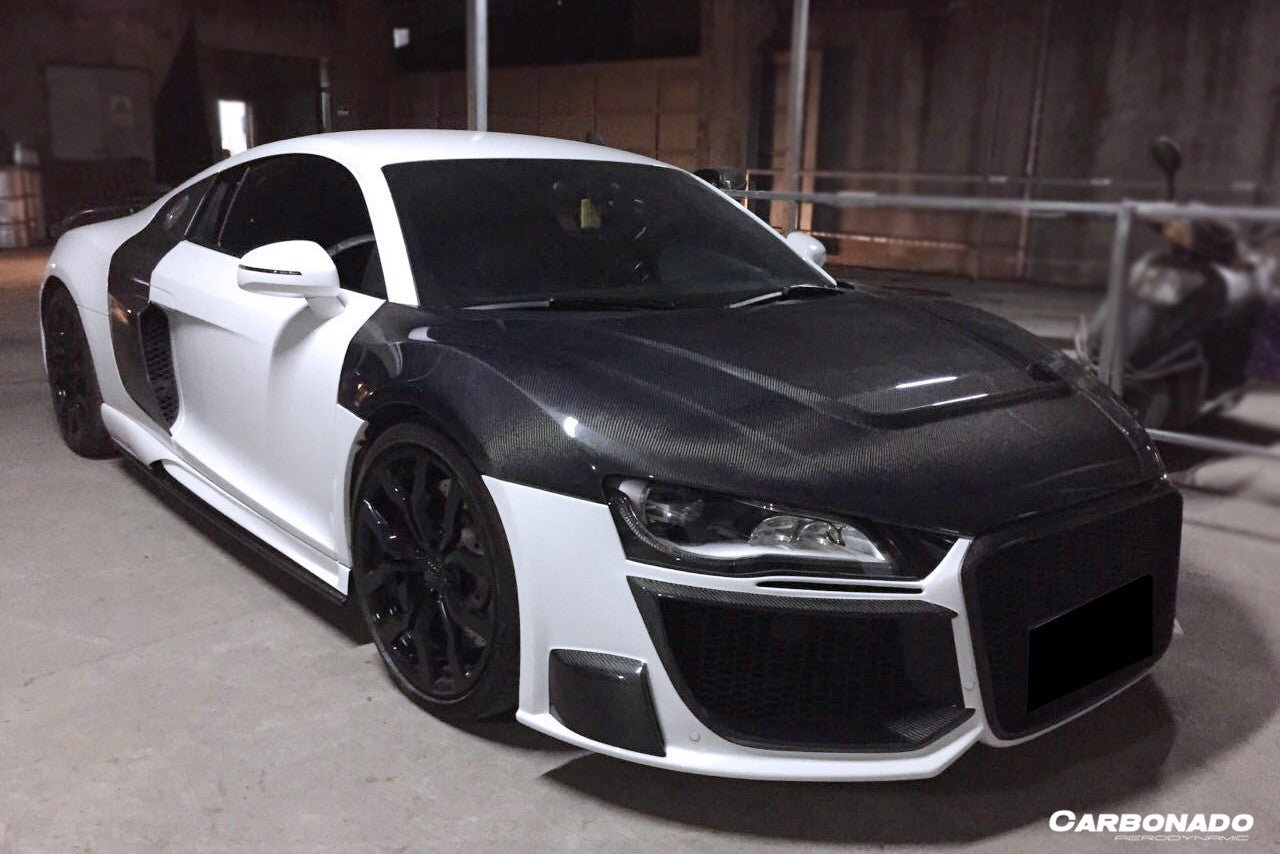 2006 - 2015 Audi R8 Coupe & Spyder P Style Carbon Fiber Hood