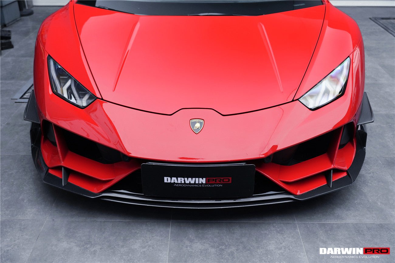 2019 - 2023 Lamborghini Huracan EVO 4WD ONLY BKSS Style Carbon Front Bumper Canards